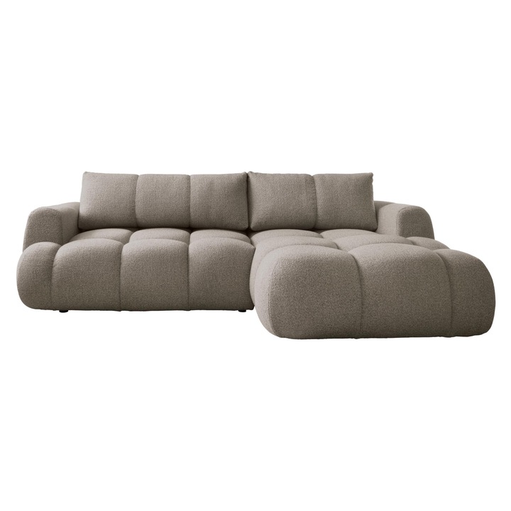 Coltar cu functie de dormit Zerlita Dreapta, MIRJAN24, bej inchis, 85x173x270 cm