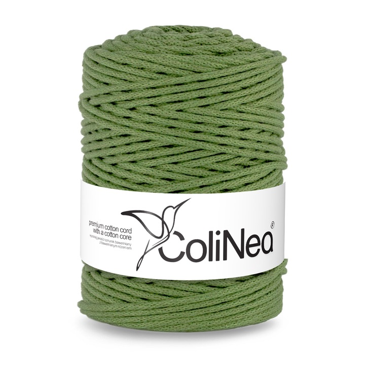 Pamut zsinór horgoláshoz és kötéshez makramé zsinór ColiNea fonott pamut 3mm 200m pisztácia