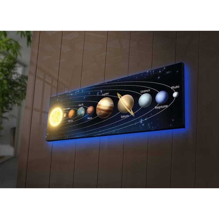 LED картина на галактика на платно 3090NASA-021 Многоцветна, 90 x 30 см