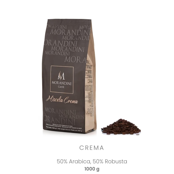 Кафе на зърна Morandini Cream Mix - 1000g, 50% Робуста, 50% Арабика