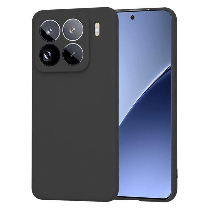 BestCase® Ултра тънък TPU калъф 0.8mm + Включен стъклен протектор, Съвместим с Xiaomi 15 Pro, Матово черен