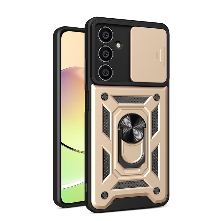 Husa pentru Samsung Galaxy A36 5G DaDen Hybrid Armor Kickstand, Slider Camera, Antisoc, Protectie Superioara, Auriu deschis