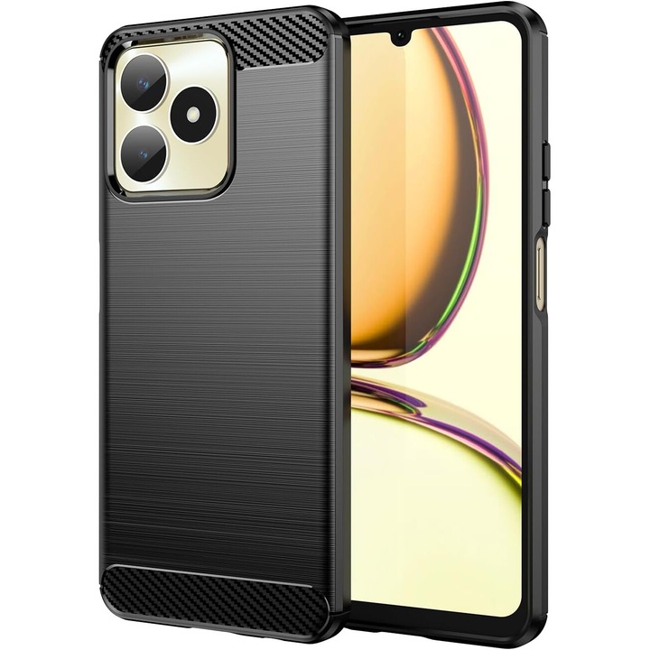 Husa de protectie pentru telefon, compatibila cu Realme C53/Realme Note 50, robusta, rezistenta la zgarieturi, Negru