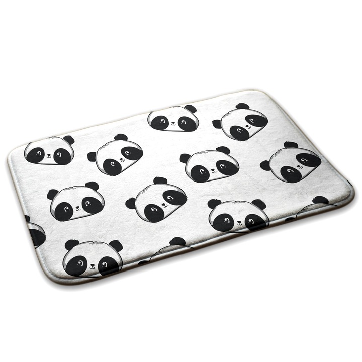 Covor pentru copiie, Decormat, panda, Negru, 75x45 cm, 010350680010100279037