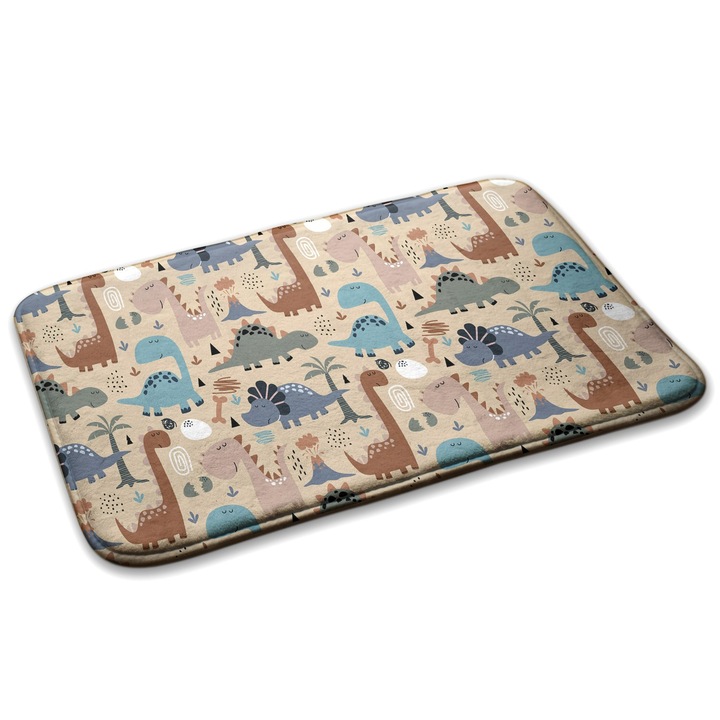 Covor pentru copiie, Decormat, Dinozauri si plante, Beji, 75x45 cm, 010350680010100278802