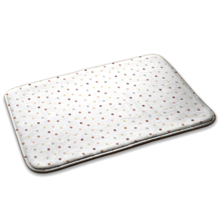 Covor pentru copiie, Decormat, Model cu buline, Maro, 75x45 cm, 010350680010100278690