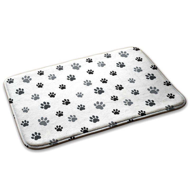 Covor pentru copiie, Decormat, Amprente de labe de animale, Negru, 75x45 cm, 010350680010100278579