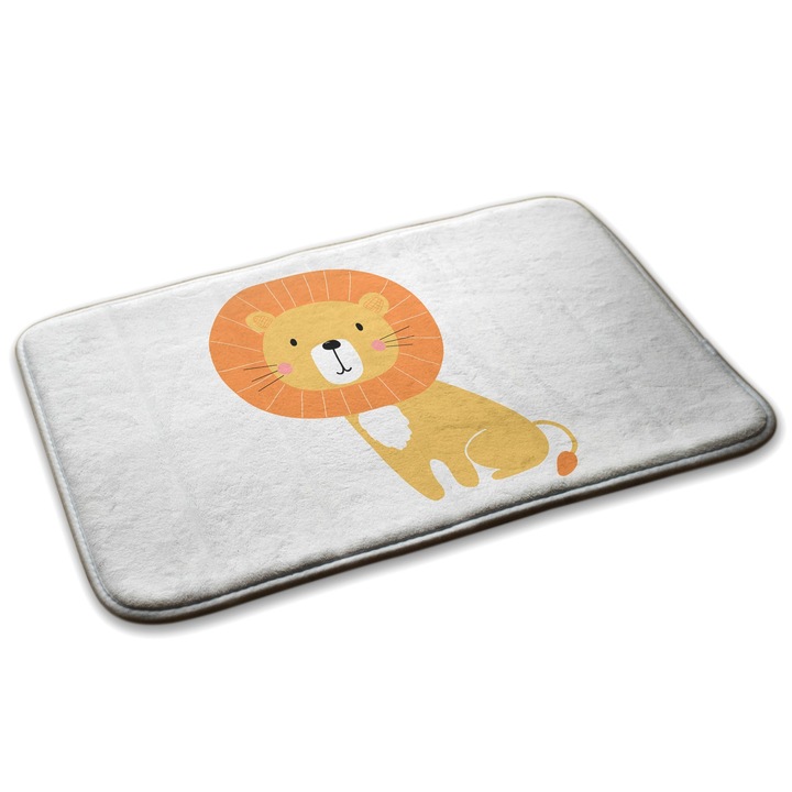 Covor pentru copiie, Decormat, Desenul leului, Portocaliu, 75x45 cm, 010350680010100278612