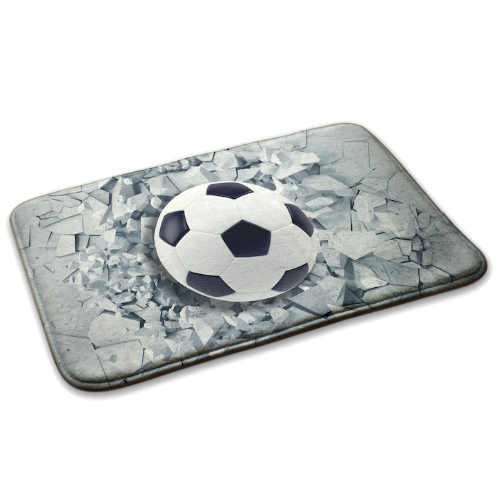 Covor pentru copiie, Decormat, Fotbal, Alb, 75x45 cm, 010350680010100278575