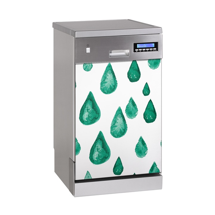 Magnet decorativ, Dreptunghi, Picaturi De Ploaie, Verde, 45x70 cm, 010220270010000011181