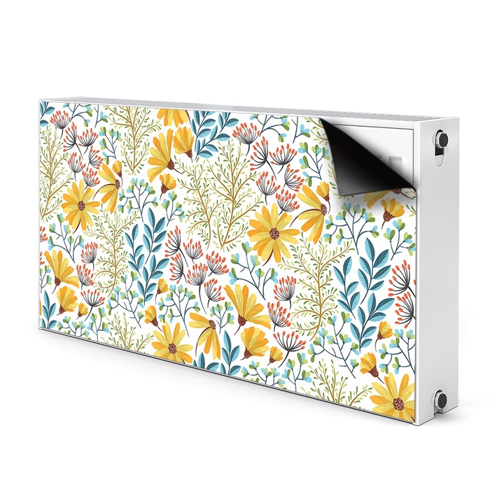 Mat Magnetic pentru radiator, Pictura florala, verde, 110 cm x 60 cm