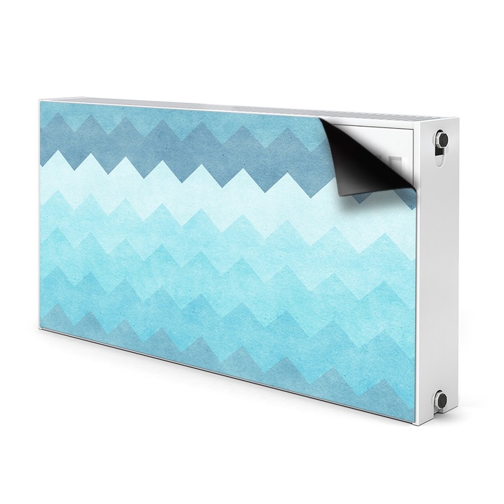 Radiator magnet, Blue Zigzags, albastru, 110 cm x 60 cm