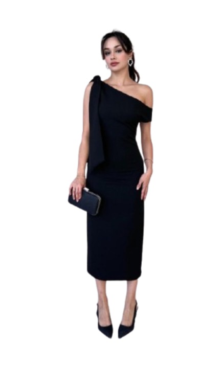 Елегантна дамска рокля Cely, черна, S/36