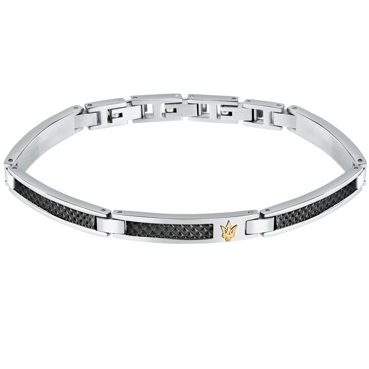 Bratara Maserati JM423AVD24, Argintiu, Negru