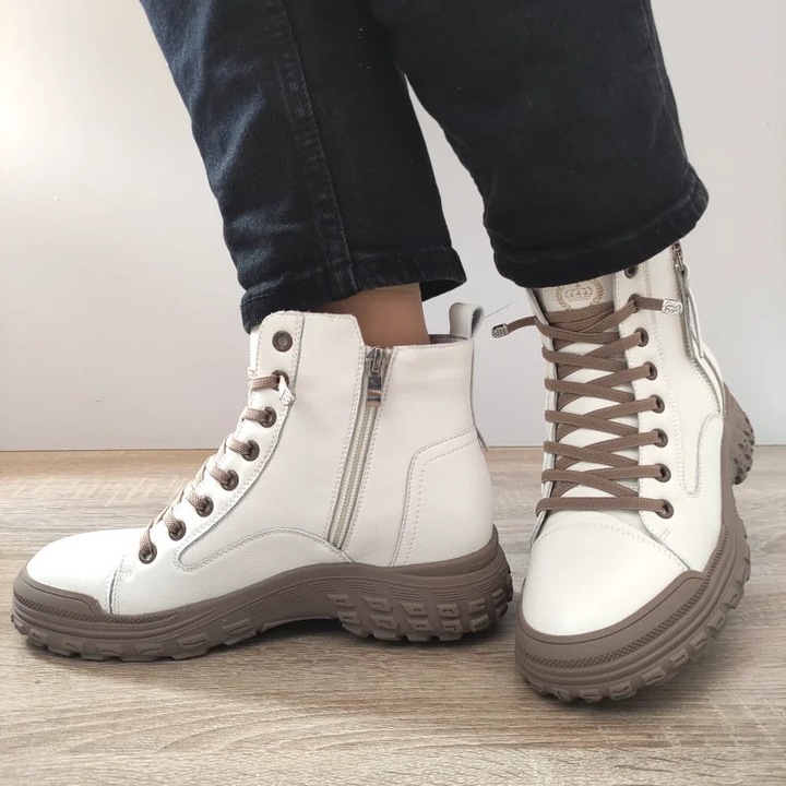 Ghete Casual Dama Franco Gerardo A292 Off White (Grey) - Off White, 39
