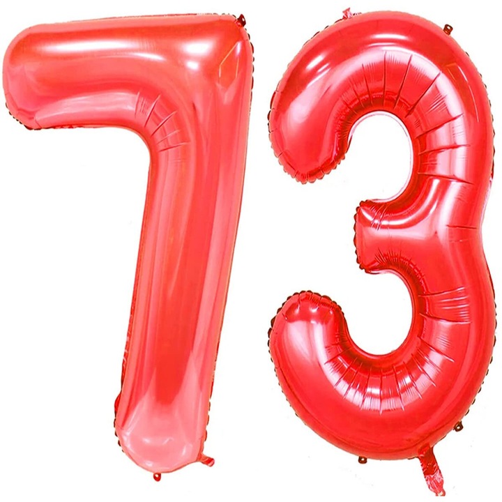 Set 2 baloane folie, Domi Party, Rosu, aniversare 73 ani, 105 cm