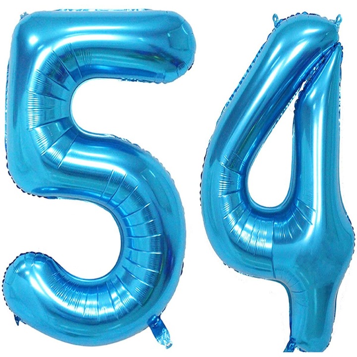 Комплект 2 фолиеви балона, Domi Party & Gifts, Син, 54th юбилей, 100 см