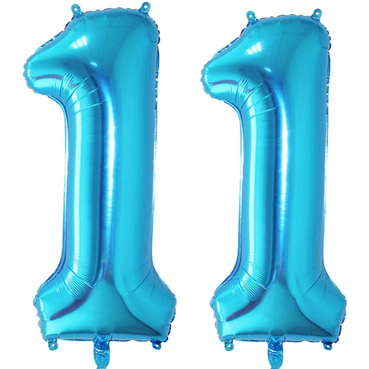 Set 2 baloane folie, Domi Party, Albastru, aniversare 11 ani, 105 cm