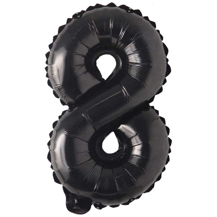Balon folie, Domi Party, Negru, cifra 8, 105 cm