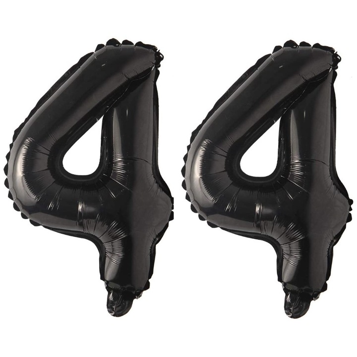 Set 2 baloane folie, Domi Party, Negru, aniversare 44 ani, 101 cm