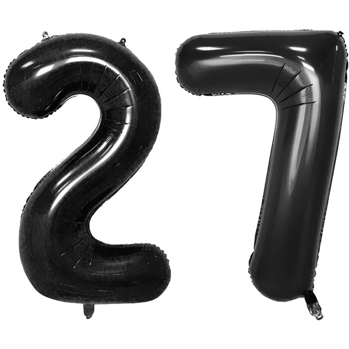 Комплект 2 фолиеви балона, Domi Party, черен, 27 години юбилей, 105 см