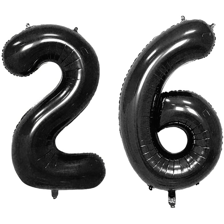Комплект 2 фолиеви балона, Domi Party, черен, 26 години юбилей, 105 см