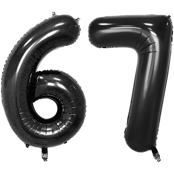 Комплект 2 фолиеви балона, Domi Party, черен, 67 години юбилей, 105 см