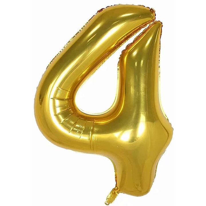 Balon folie, Domi Party, Auriu, cifra 4, 105 cm