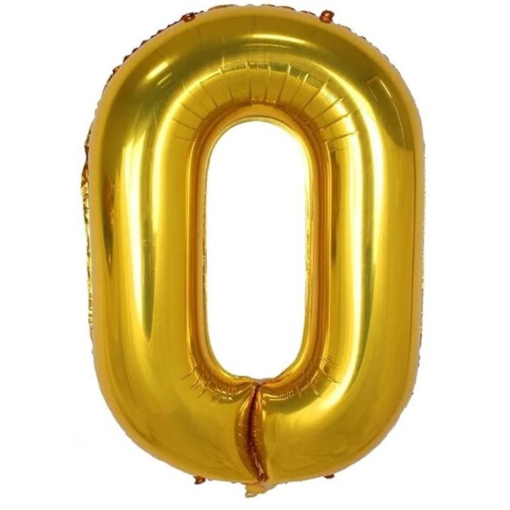 Balon folie, Domi Party, Auriu, cifra 0, 105 cm
