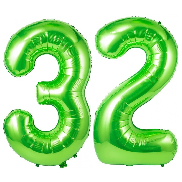 Set 2 baloane folie cifra, Domi Party, Verde, aniversare 32 ani, 105 cm