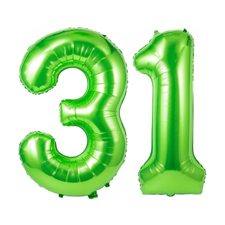 Комплект 2 броя фолиеви балони, Domi Party, Green, 31 години юбилей, 105 см