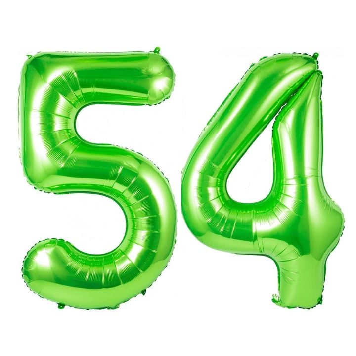 Комплект 2 броя фолиеви балони, Domi Party, Green, 54th юбилей, 105 см