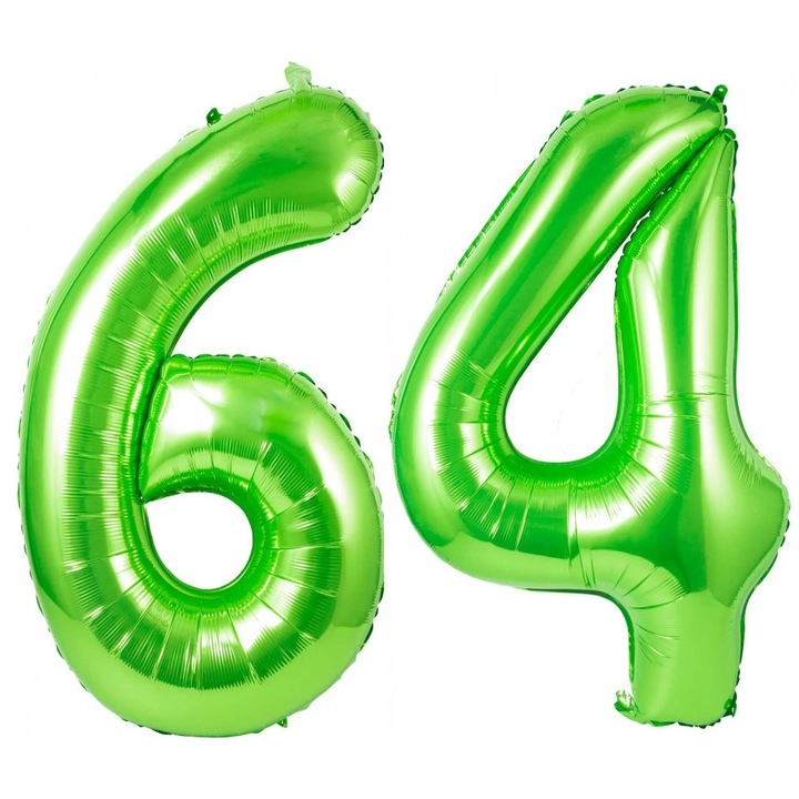 Комплект 2 броя фолиеви балони, Domi Party, Green, 64th юбилей, 101 см