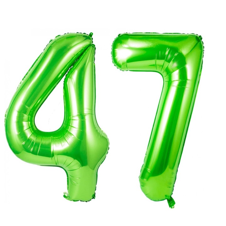Комплект 2 броя фолиеви балони, Domi Party, Green, 47th юбилей, 105 см
