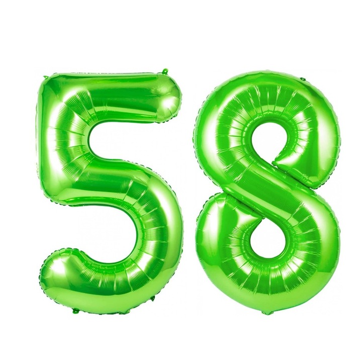 2 db-os fólia lufi készlet, Domi Party, Zöld, 58. évforduló, 101 cm