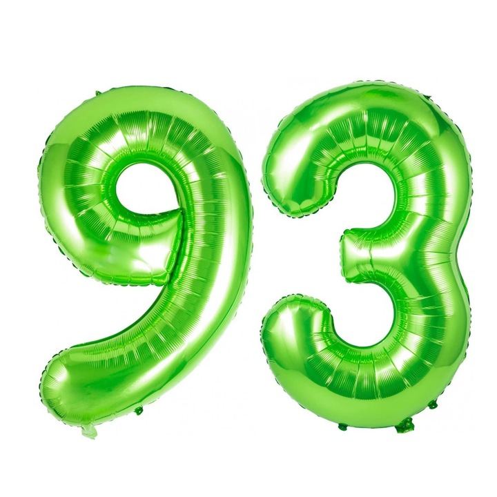 Комплект 2 броя фолиеви балони, Domi Party, Green, 93 години юбилей, 105 см