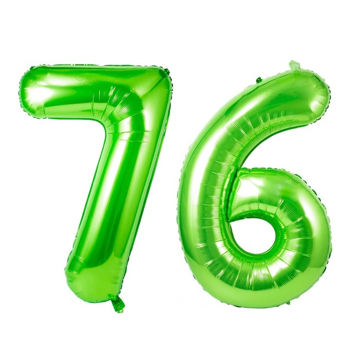 2 db számú fólia lufi készlet, Domi Party, Zöld, 76. évforduló, 100 cm