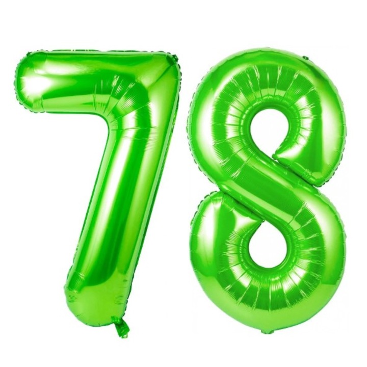 2 db számú fólia lufi készlet, Domi Party, Zöld, 78. évforduló, 105 cm