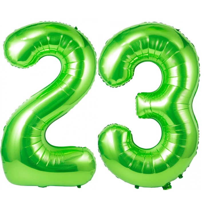 Комплект 2 броя фолиеви балони, Domi Party, Green, 23 години юбилей, 105 см
