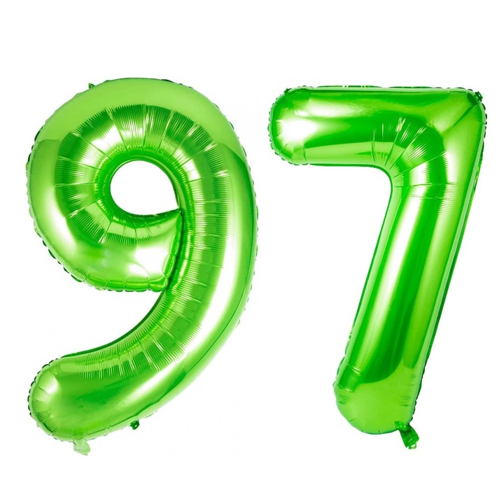 Set 2 baloane folie cifra, Domi Party, Verde, aniversare 97 ani, 105 cm