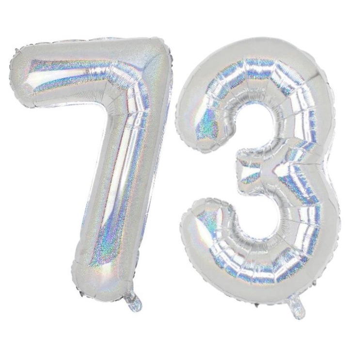 Комплект 2 бр. фолиеви балони, Domi Party, холографски, 73 години юбилей, 101 см