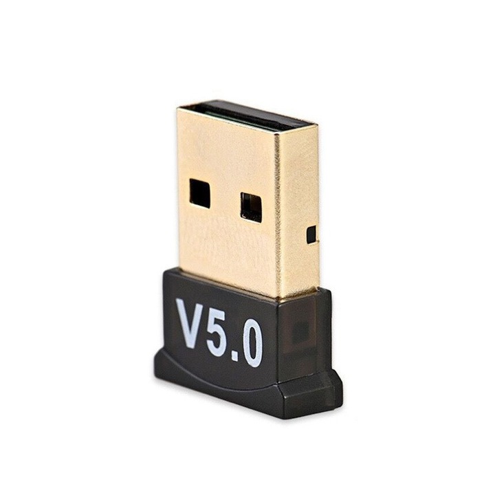 Bluetooth адаптер, Flippy, 5.0, Безжичен, за компютър/лаптоп, USB интерфейс, 20 mbps, Черен