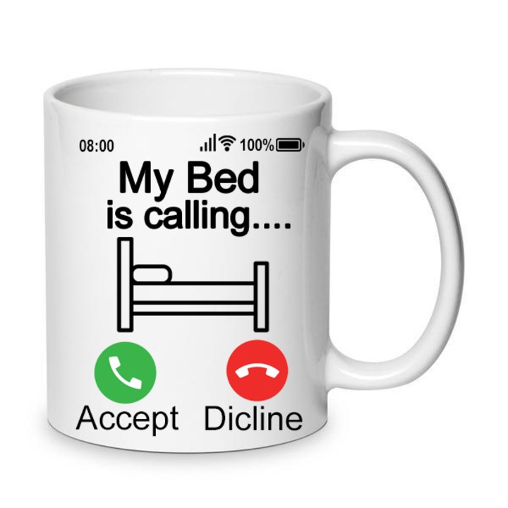 Chn Керамична чаша 330мл бяла със забавно послание