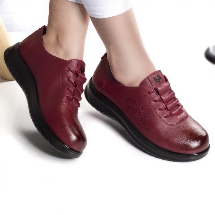 Pantofi, Moda Stil, kaina, Piele ecologica, Rosu, Rosu