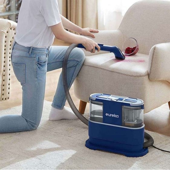 Aspirator pentru pete Eureka NEY100, 400W, 12.5 kPa, Curatare uscata si umeda, Capacitate apa curata si murdara 1.5l/0.8l, Albastru