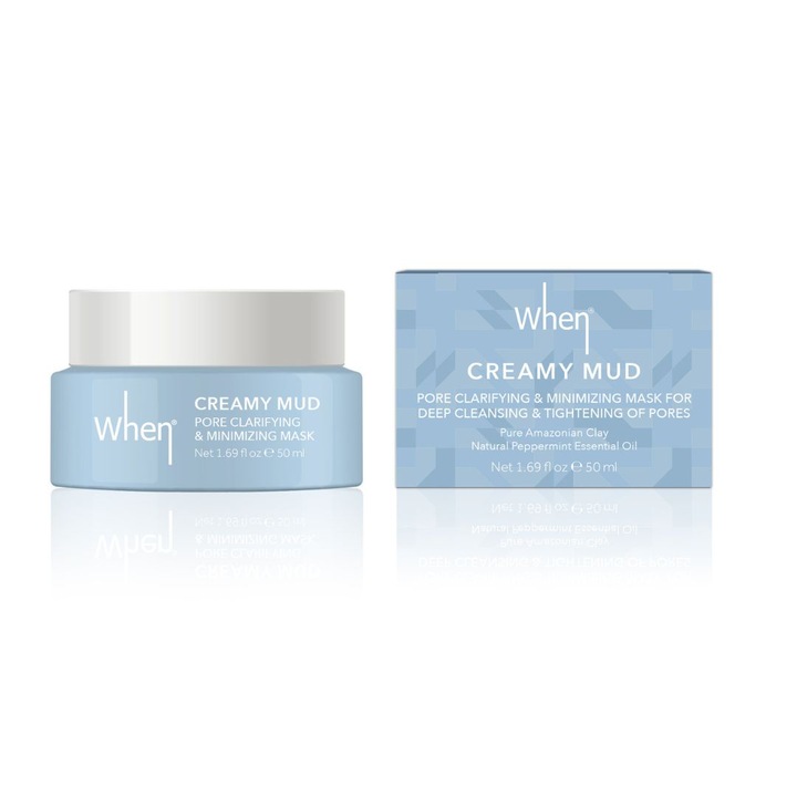 Méregtelenítő maszk a kitágult pórusokra, krémes iszap, When Beauty, 50 ml