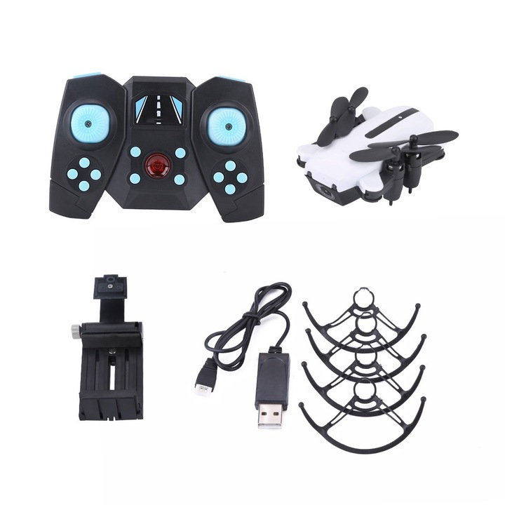 Összecsukható Quadcopter Wifi FPV 2.4GHz Drón 0.3MP Kamerával, Fehér