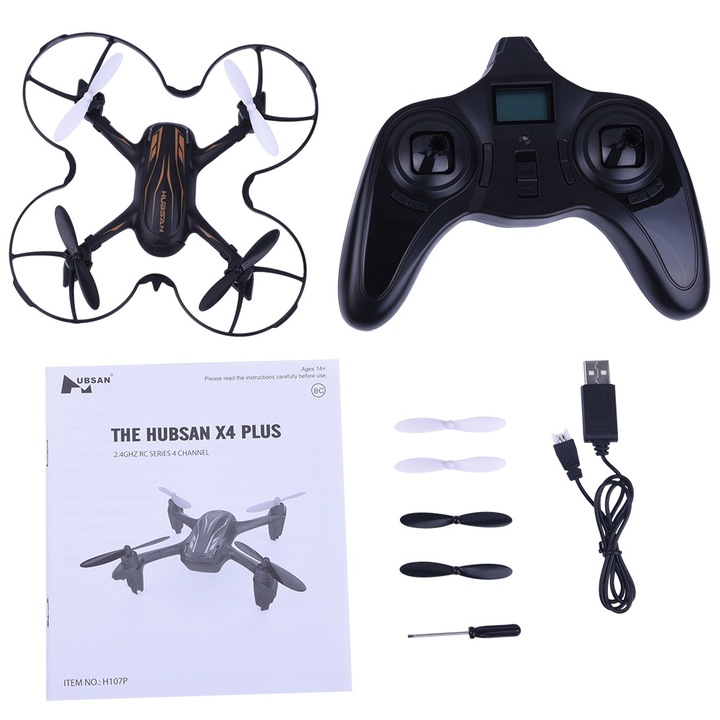RC Quadcopter Drón 2.4GHz, Magasságtartó Funkció, LED, 6 Tengely, Többszínű