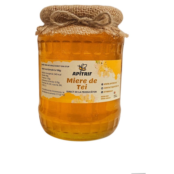 Miere de tei, APITRIF, Direct de la Producator, 100 % naturala, 950 g
