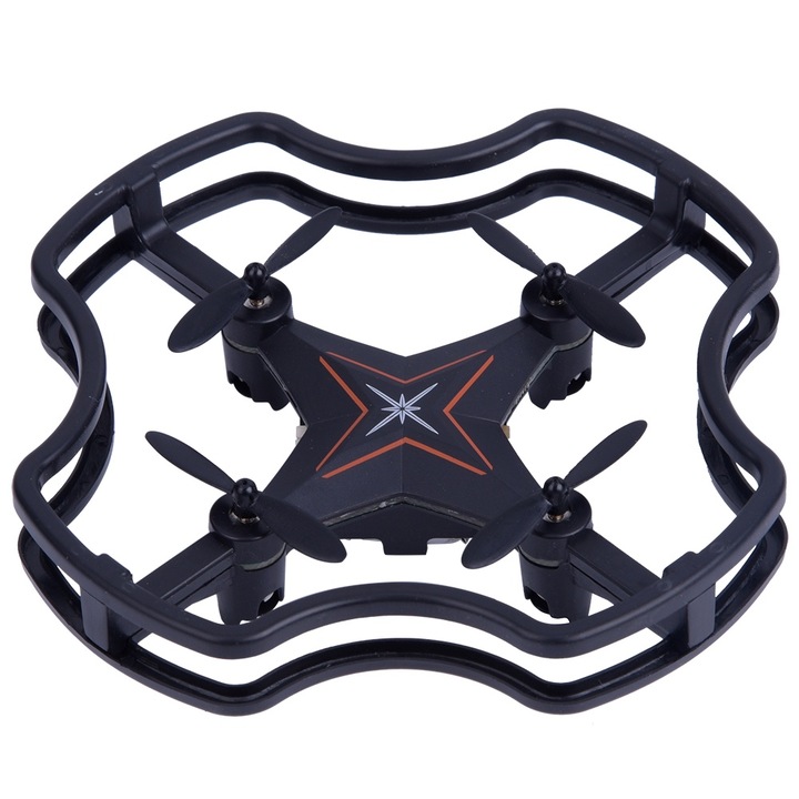 Mini Drón Távirányítóval, Longziming, Fej nélküli Mód, 360° Forgatás, Fekete-Narancssárga